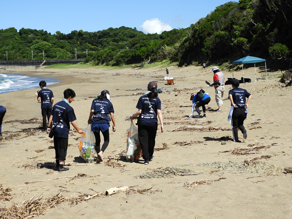 砂浜にゴミが沢山あるとウミガメの産卵に影響が出るので清掃作業も我々の重要な任務です
